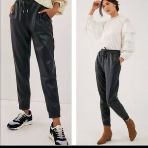Anthropologie Avec Les Fillies Vegan Leather Joggers XS